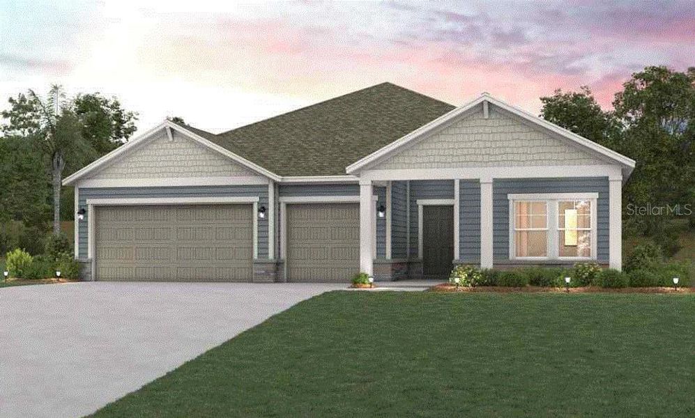 Front exterior of a new home in The Cypress Series at Reserve East, Flagler Beach, FL, highlighting curb appeal (Image 2). Front exterior of a new home in The Cypress Series at Reserve East, Flagler Beach, FL, highlighting curb appeal (Image 2).