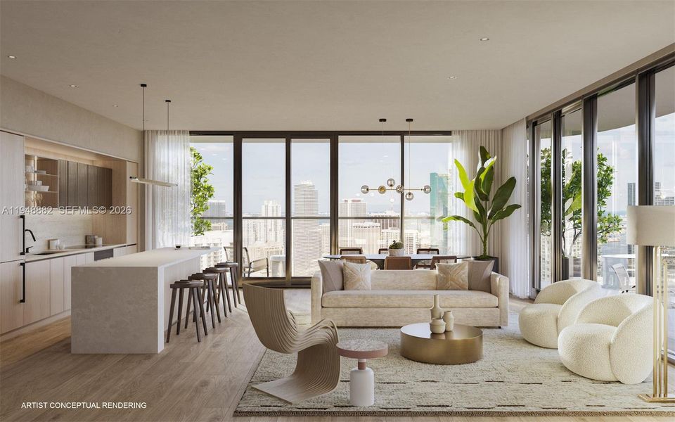 Furnished interior view inside a new home in , Miami (Image 5).