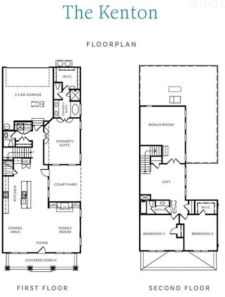 2D floor plan layout of this home in Waterhaven, Cumming, GA (Image 3).