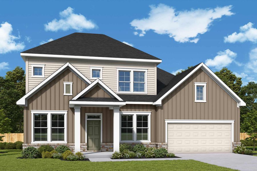 Representative exterior photo of a completed home built from the The Meadows by David Weekley Homes in Heritage Green – The Signature Collection, Columbia, TN (Image 2).
