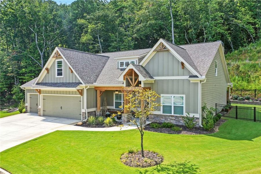 Front exterior of a new home in , Waleska, GA, highlighting curb appeal (Image 23).