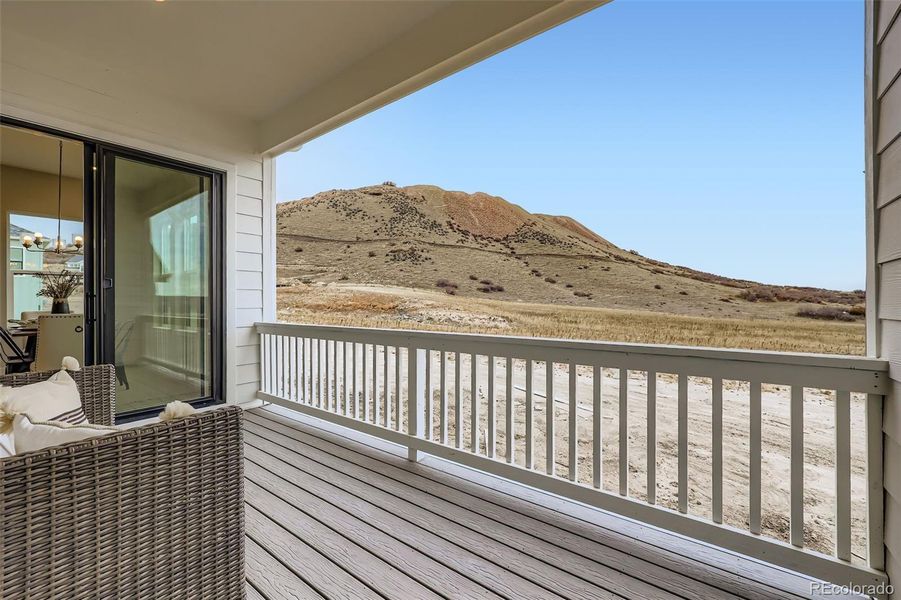 Exterior details and patio area of a home in Hillside at Castle Rock, Castle Rock (Image 25).