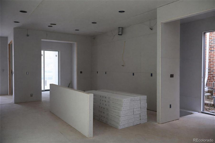 Kitchen, Office and Side Entrance