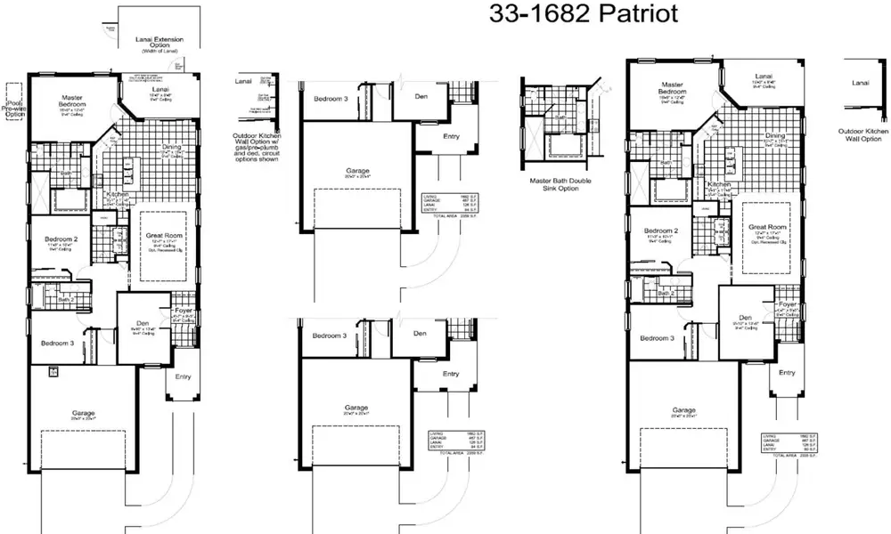2D floor plan layout for the Patriot by Neal Communities in Vicenza, Venice, FL (Image 3).