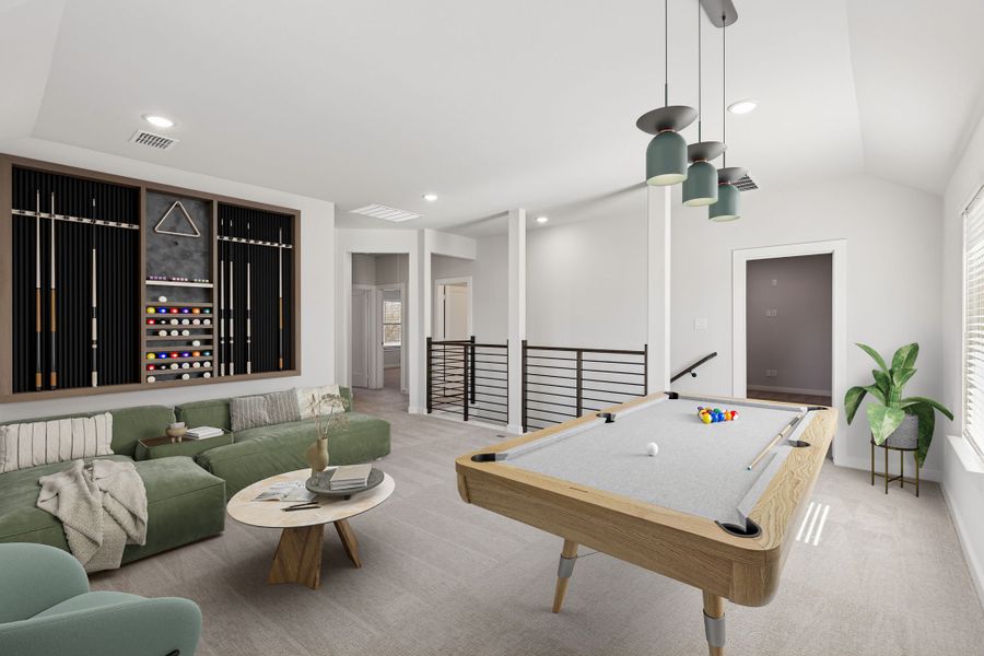 Game Room in the Masters home plan by Trophy Signature Homes – REPRESENTATIVE PHOTO