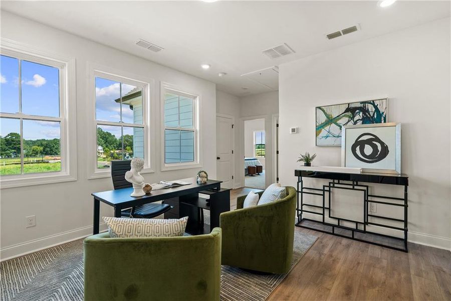 Furnished interior view inside a new home in Promenade at Sawnee Village, Cumming (Image 11). Furnished interior view inside a new home in Promenade at Sawnee Village, Cumming (Image 11).