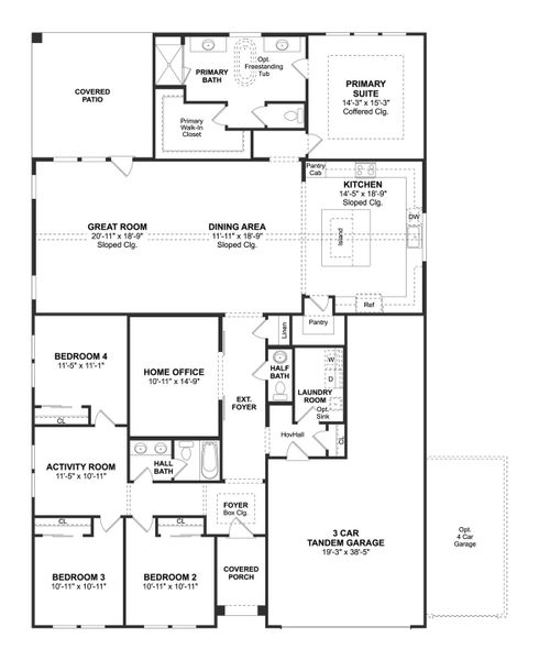 2D floor plan layout for the Frankfurt by K. Hovnanian® Homes in Steward Estates, Conroe, TX (Image 3). 2D floor plan layout for the Frankfurt by K. Hovnanian® Homes in Steward Estates, Conroe, TX (Image 3).