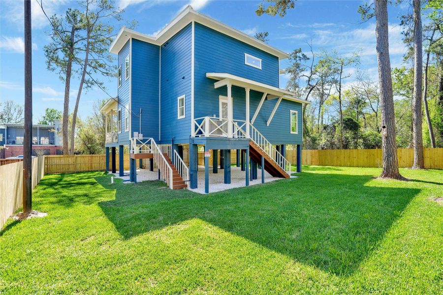 Exterior details and patio area of a home in , Cypress (Image 4).