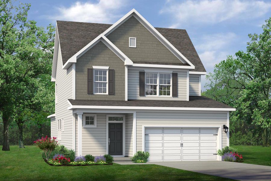 Representative exterior photo of a completed home built from the The Hickory by Chesapeake Homes in The Farm at Neill's Creek, Lillington, NC (Image 21).