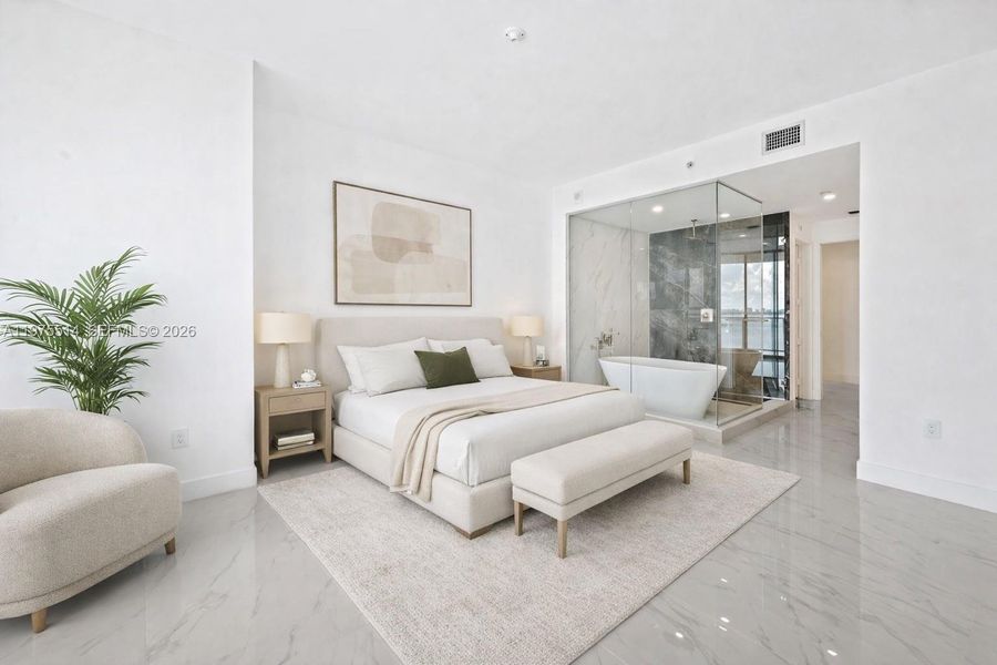 Furnished interior view inside a new home in , Miami (Image 11).