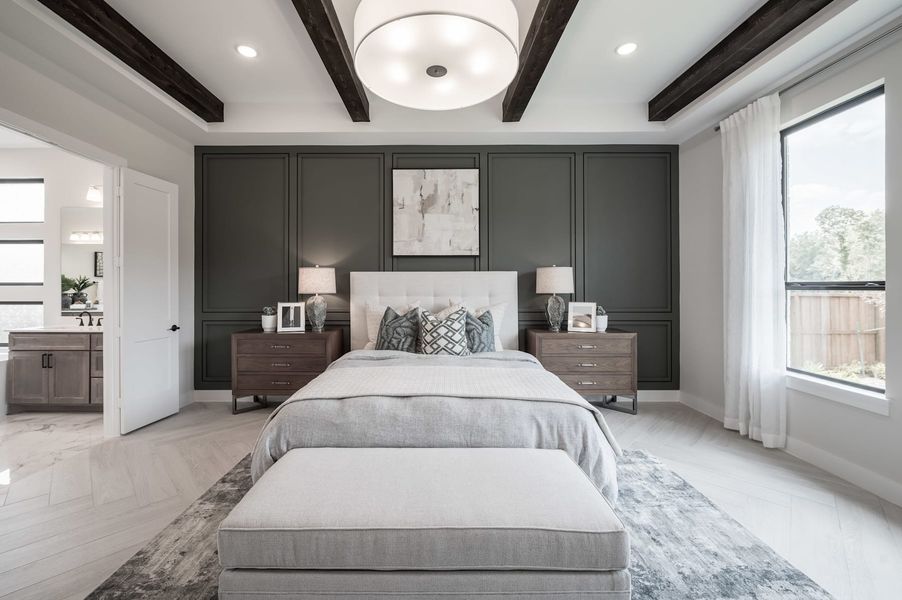 Representative furnished interior of a home built from the Carignan by Tri Pointe Homes in Woodson’s Reserve, Spring (Image 34).