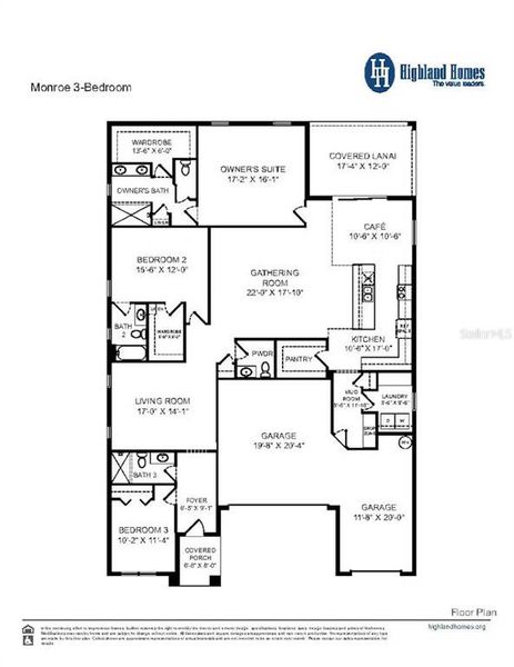 2D floor plan layout of this home in Gardens at Lancaster Park, St. Cloud, FL (Image 2). 2D floor plan layout of this home in Gardens at Lancaster Park, St. Cloud, FL (Image 2).