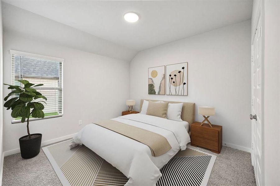 Bedroom in the Heisman home plan by Trophy Signature Homes – REPRESENTATIVE PHOTO