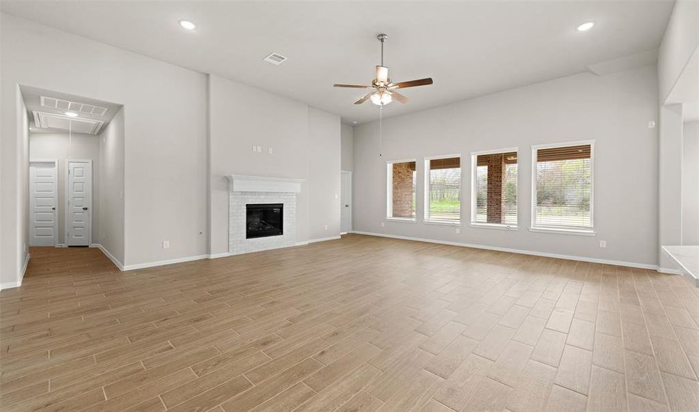 Cozy fireplace in great room (*Photo not of actual home and used for illustration purposes only.)