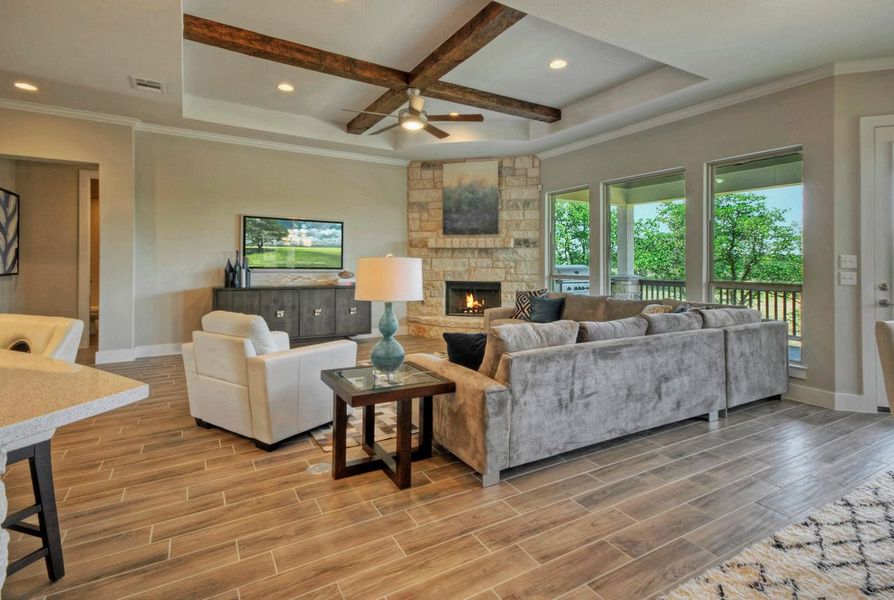 Representative furnished interior of a home built from the Madera II by Giddens Homes in Scofield Farms Estates, Georgetown (Image 146).