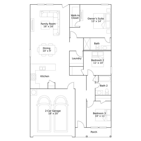 2D floor plan layout of this home in Samara, League City, TX (Image 2).