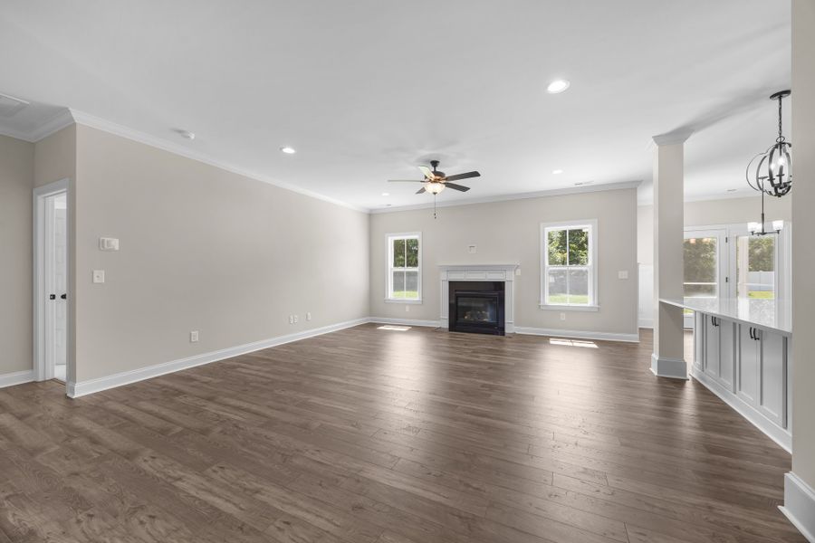 Representative unfurnished interior of a home built from the Albemarle by Bill Clark Homes in Kennedy's Crossing, Grimesland (Image 30). Representative unfurnished interior of a home built from the Albemarle by Bill Clark Homes in Kennedy's Crossing, Grimesland (Image 30).