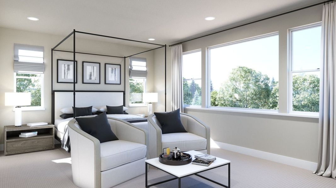 Representative furnished interior of a home built from the 3 by Trumark Homes in Festival at RainDance, Windsor (Image 16).