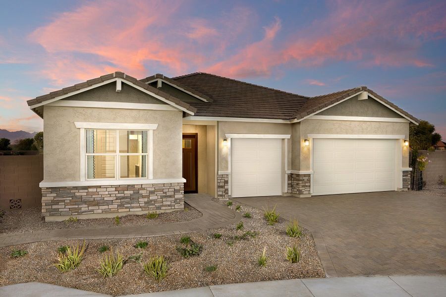 Representative exterior photo of a completed home built from the Garnet by Mattamy Homes in Las Ventanas, Goodyear, AZ (Image 25).