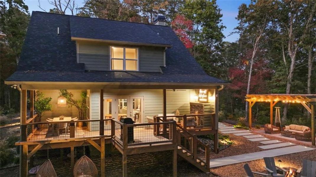 Exterior details and patio area of a home in , Ellijay (Image 28).