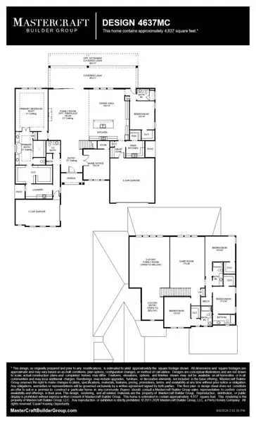 2D floor plan layout for the 4637MC by MasterCraft Builder Group in SilverLeaf, St. Augustine, FL (Image 3). 2D floor plan layout for the 4637MC by MasterCraft Builder Group in SilverLeaf, St. Augustine, FL (Image 3).