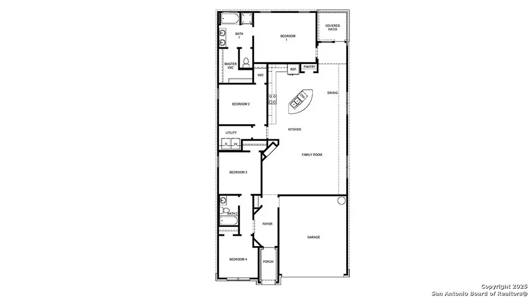 2D floor plan layout of this home in Steele Creek, Cibolo, TX (Image 3).