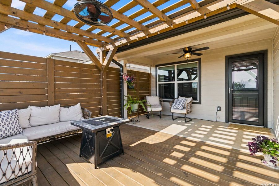 Exterior details and patio area of a home in Copper Canyon, Bulverde (Image 26).