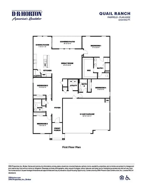 2D floor plan layout of this home in Quail Ranch, San Tan Valley, AZ (Image 4).