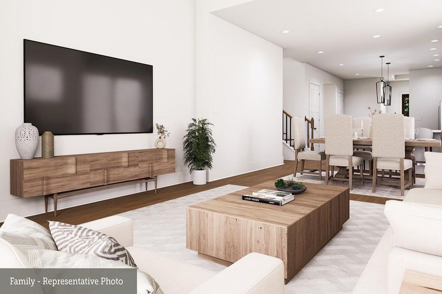 Furnished interior view inside a new home in The Highlands - Grove Collection, Porter (Image 7).