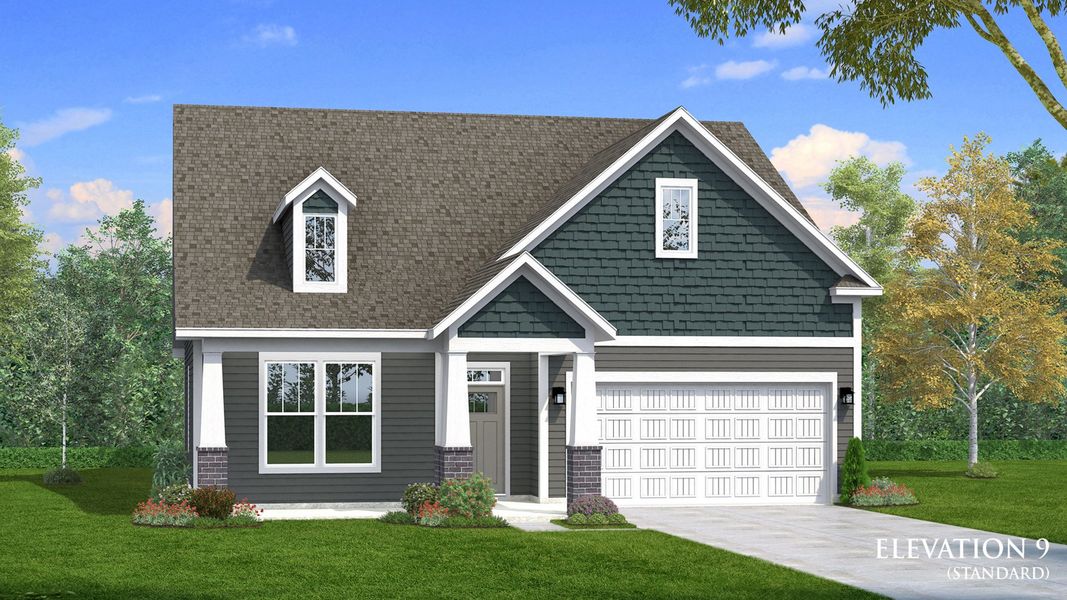 Representative exterior photo of a completed home built from the Cooper 3 by DRB Homes in Pelham Crossing, Greenville, SC (Image 23).