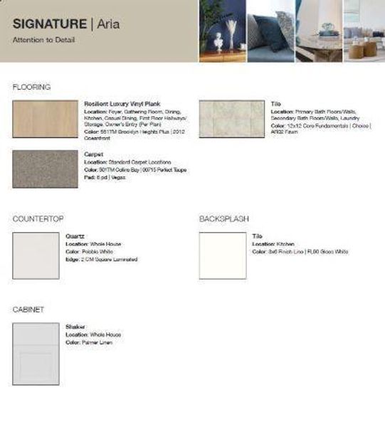 Design Selections.  Home is under construction and selections are subject to change.