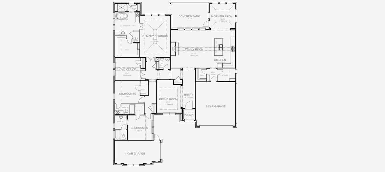2D floor plan layout for the 2896W by Perry Homes in Megan's Landing 1/2 Acre, Castroville, TX (Image 3). 2D floor plan layout for the 2896W by Perry Homes in Megan's Landing 1/2 Acre, Castroville, TX (Image 3).