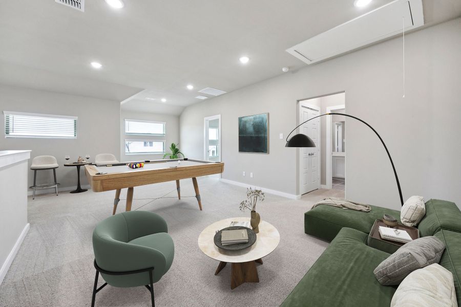 Game Room in the Mesquite home plan by Trophy Signature Homes – REPRESENTATIVE PHOTO