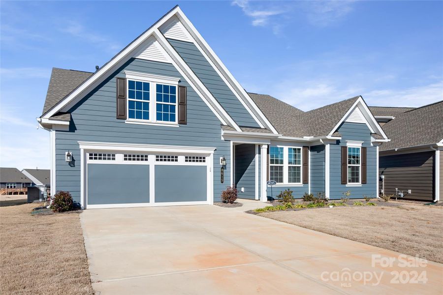 Exterior of this home is low maintenance fiber cement siding.