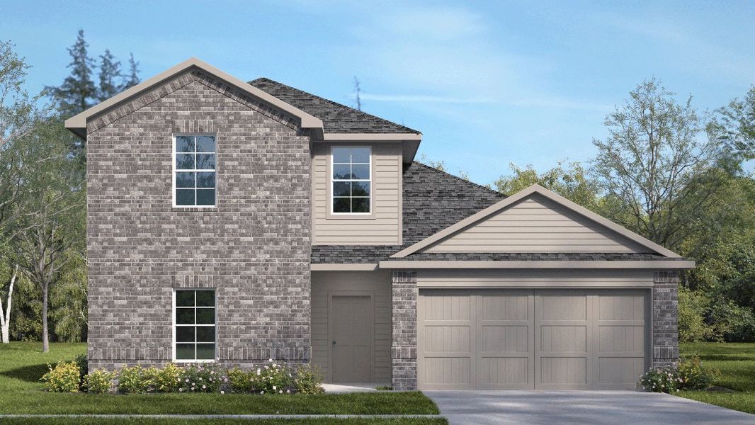 Representative exterior photo of a completed home built from the Midland by D.R. Horton in Bel Air Village, Sherman, TX (Image 2). Representative exterior photo of a completed home built from the Midland by D.R. Horton in Bel Air Village, Sherman, TX (Image 2).