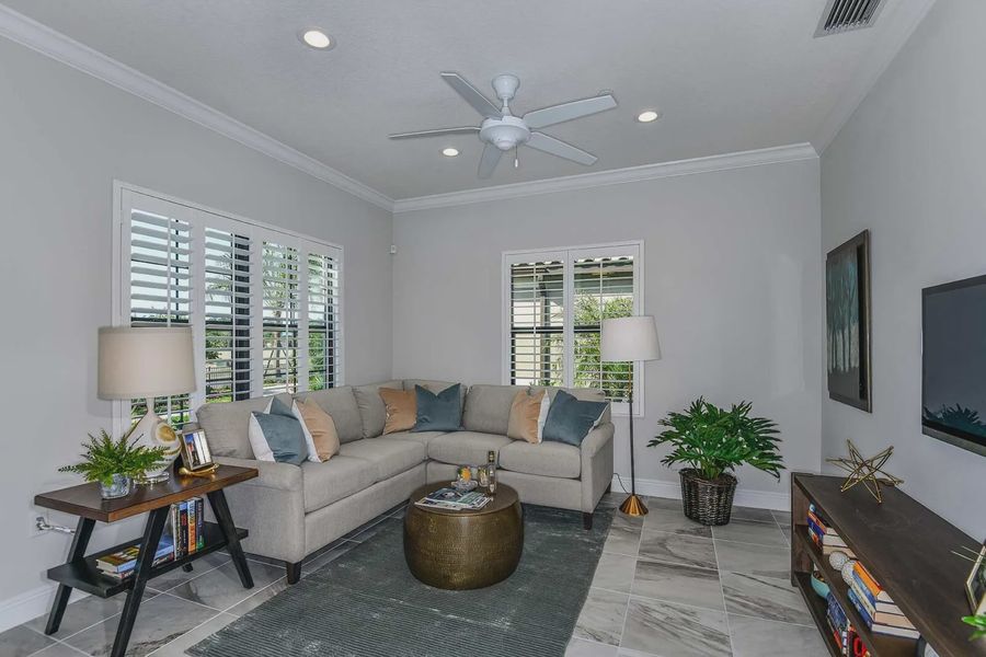 Furnished interior view inside a new home in Boca Royale Golf and Country Club at Wellen Park, Englewood (Image 10).