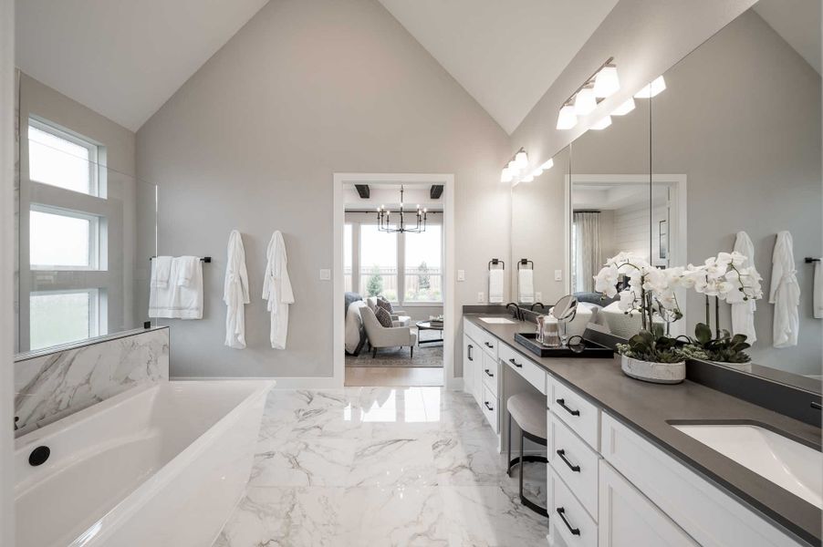 Representative furnished interior of a home built from the Milan by Tri Pointe Homes in Dunham Pointe, Cypress (Image 13).