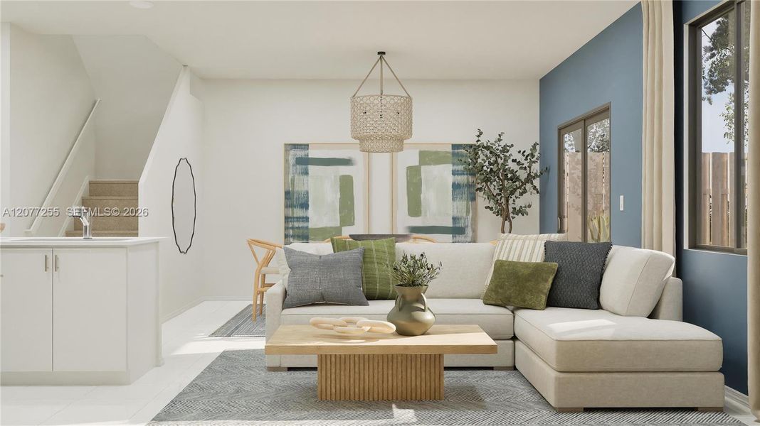 Furnished interior view inside a new home in Sunscapes, Florida City (Image 9). Furnished interior view inside a new home in Sunscapes, Florida City (Image 9).