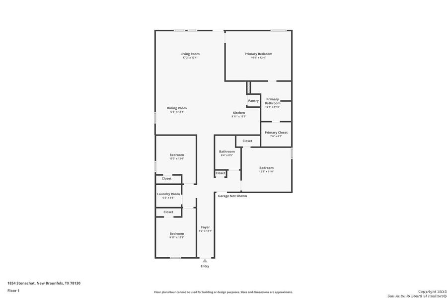 2D floor plan layout of this home in Voss Farms, New Braunfels, TX (Image 3).