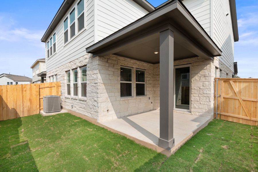 Exterior details and patio area of a home in Park Central, Georgetown (Image 27).