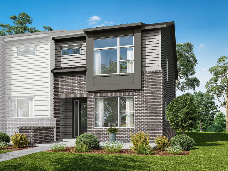 Representative exterior photo of a completed home built from the Sampson by Tri Pointe Homes in The Townes at NoVi, Pittsboro, NC (Image 25).