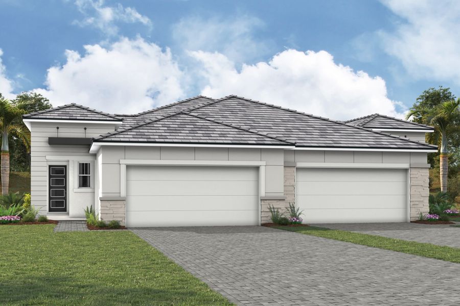 Representative exterior photo of a completed home built from the Champagne by Mattamy Homes in Wellen Park, Venice, FL (Image 12). Representative exterior photo of a completed home built from the Champagne by Mattamy Homes in Wellen Park, Venice, FL (Image 12).