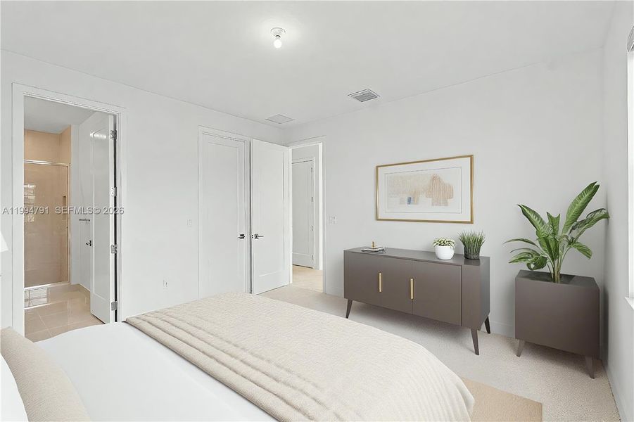 Virtually Staged - 3rd bedroom with ensuite bath