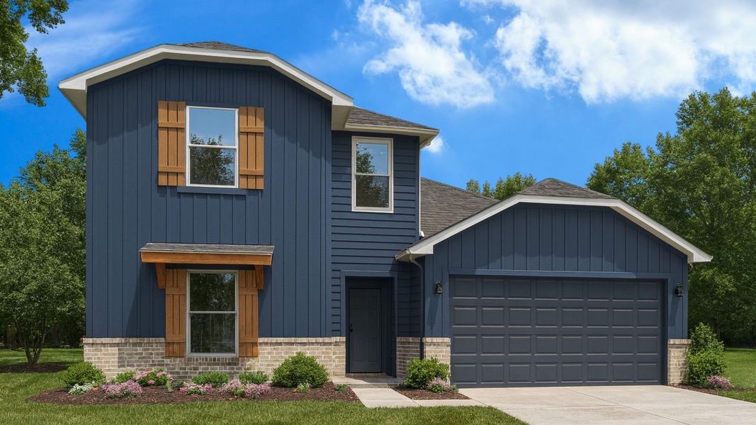 Representative exterior photo of a completed home built from the Midland by D.R. Horton in Chapel Lakes, Montgomery, TX (Image 2).