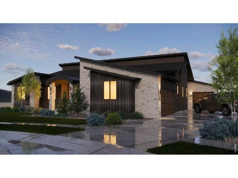 Front exterior of a new home in , Timnath, CO, highlighting curb appeal (Image 15).