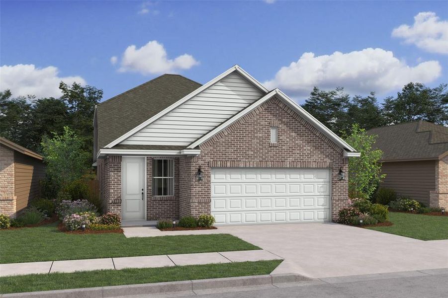 Front exterior of a new home in Heritage Ranch, Sherman, TX, highlighting curb appeal (Image 1). Front exterior of a new home in Heritage Ranch, Sherman, TX, highlighting curb appeal (Image 1).