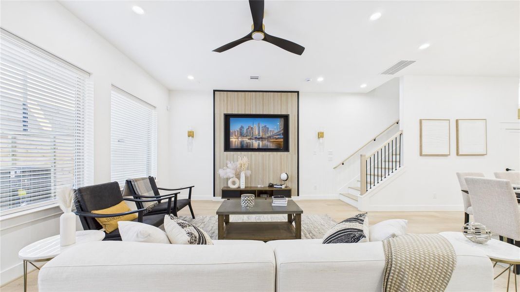 Livingroom **Photo of model home with upgrade: media wall**