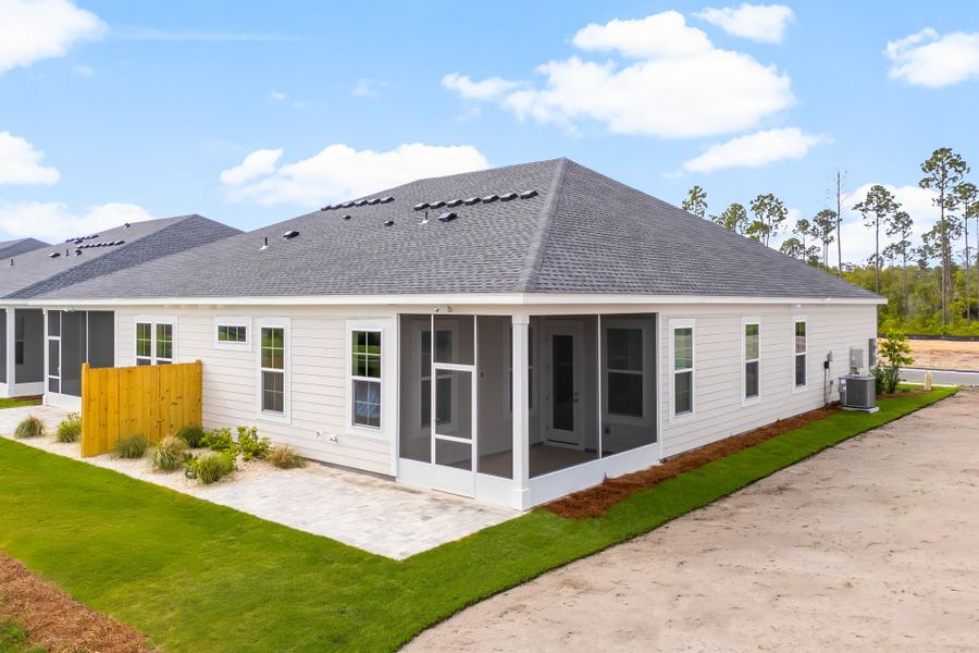 Representative exterior details of a home built from the Anfield by Fischer Homes in The Villas at Longleaf Park, a Watersound Origins® community, Inlet Beach (Image 3).