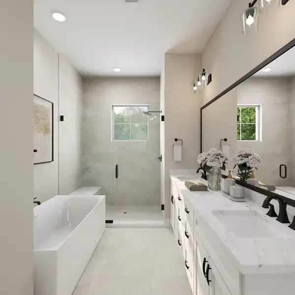 Representative furnished interior of a home built from the Ellington by Grenadier Homes in The Townhomes at Swan Lake Estates, Dallas (Image 10).