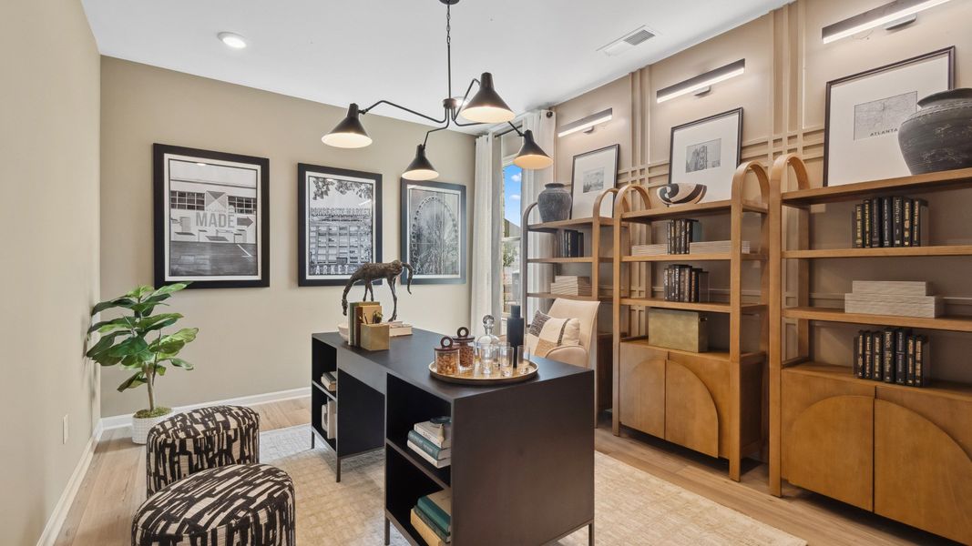 Representative furnished interior of a home built from the Meridian II by DRB Homes in Copperfield, Locust Grove (Image 28).